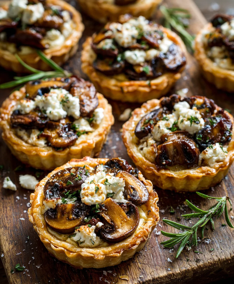 Savory Mushroom & Goat Cheese Tarts – Easy Recipe!