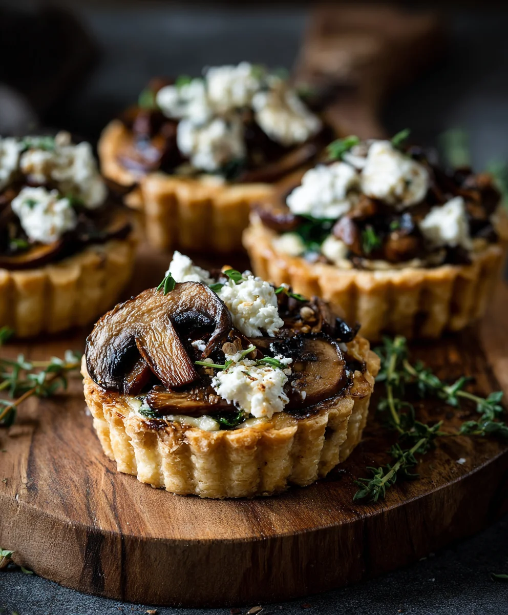 Savory Mushroom & Goat Cheese Tarts – Easy Recipe!