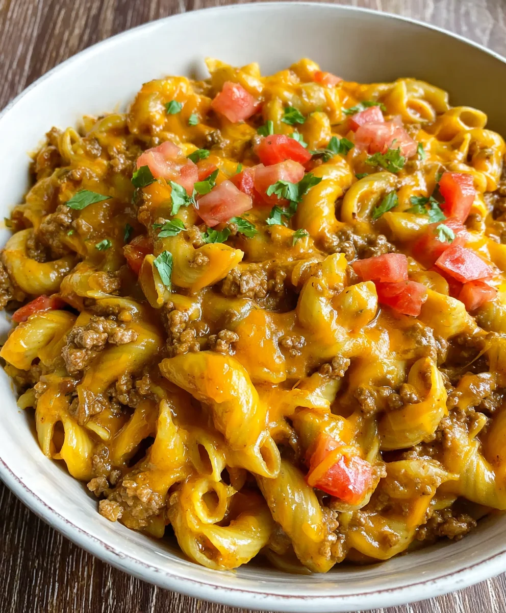 Easy One Pot Cheesy Beef Taco Mac: Quick Weeknight Dinner