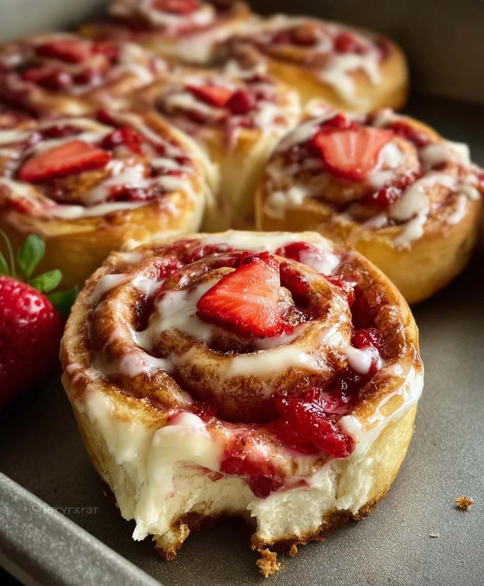 Strawberry Cheesecake Cinnamon Rolls