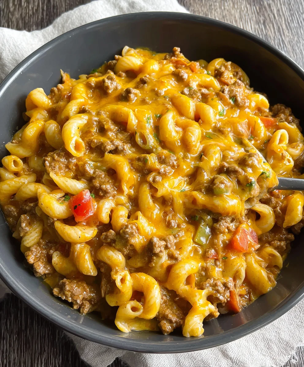 Easy One Pot Cheesy Beef Taco Mac: Quick Weeknight Dinner