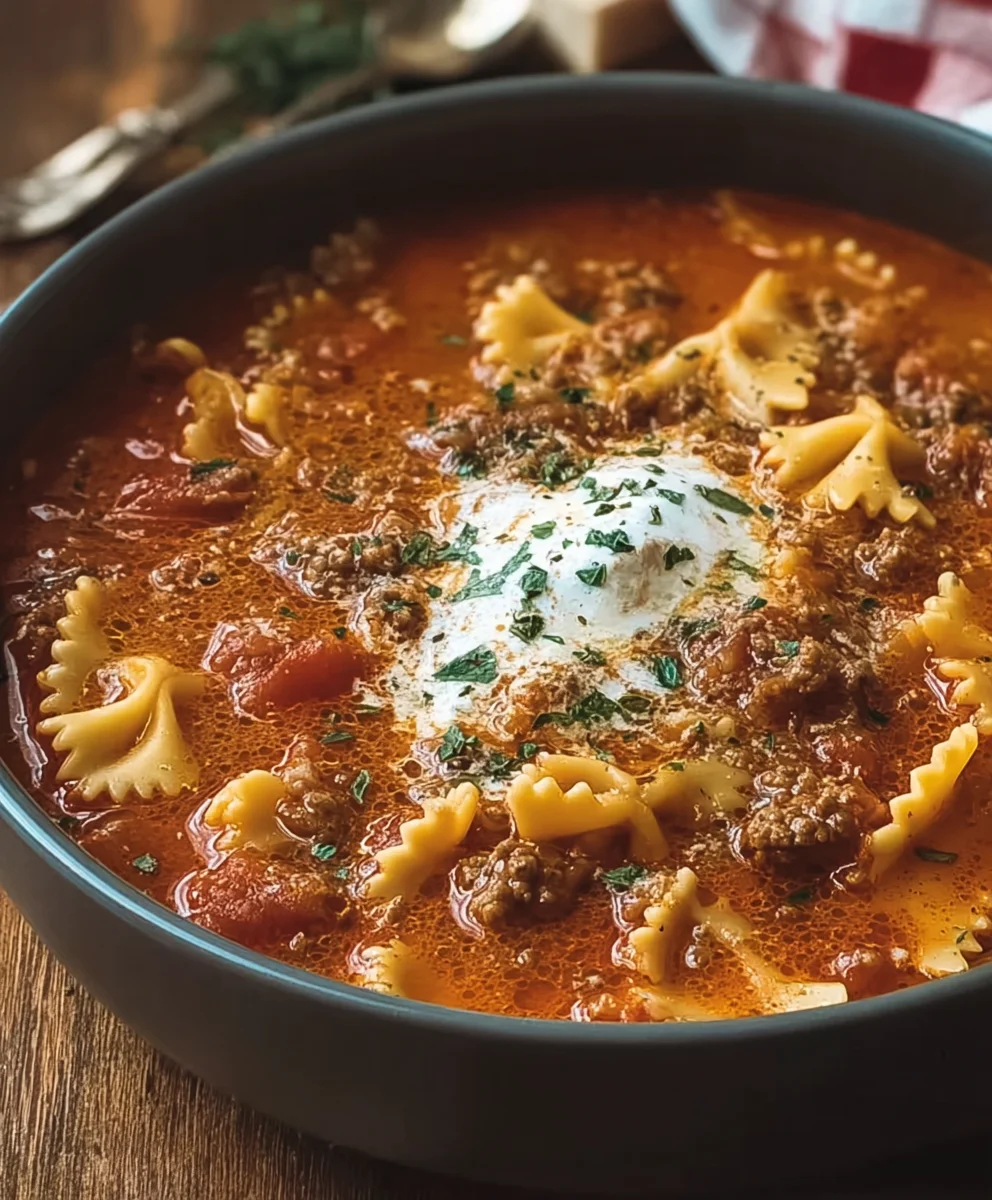 Hearty Beef Lasagna Soup - Quick & Flavorful Dinner Idea