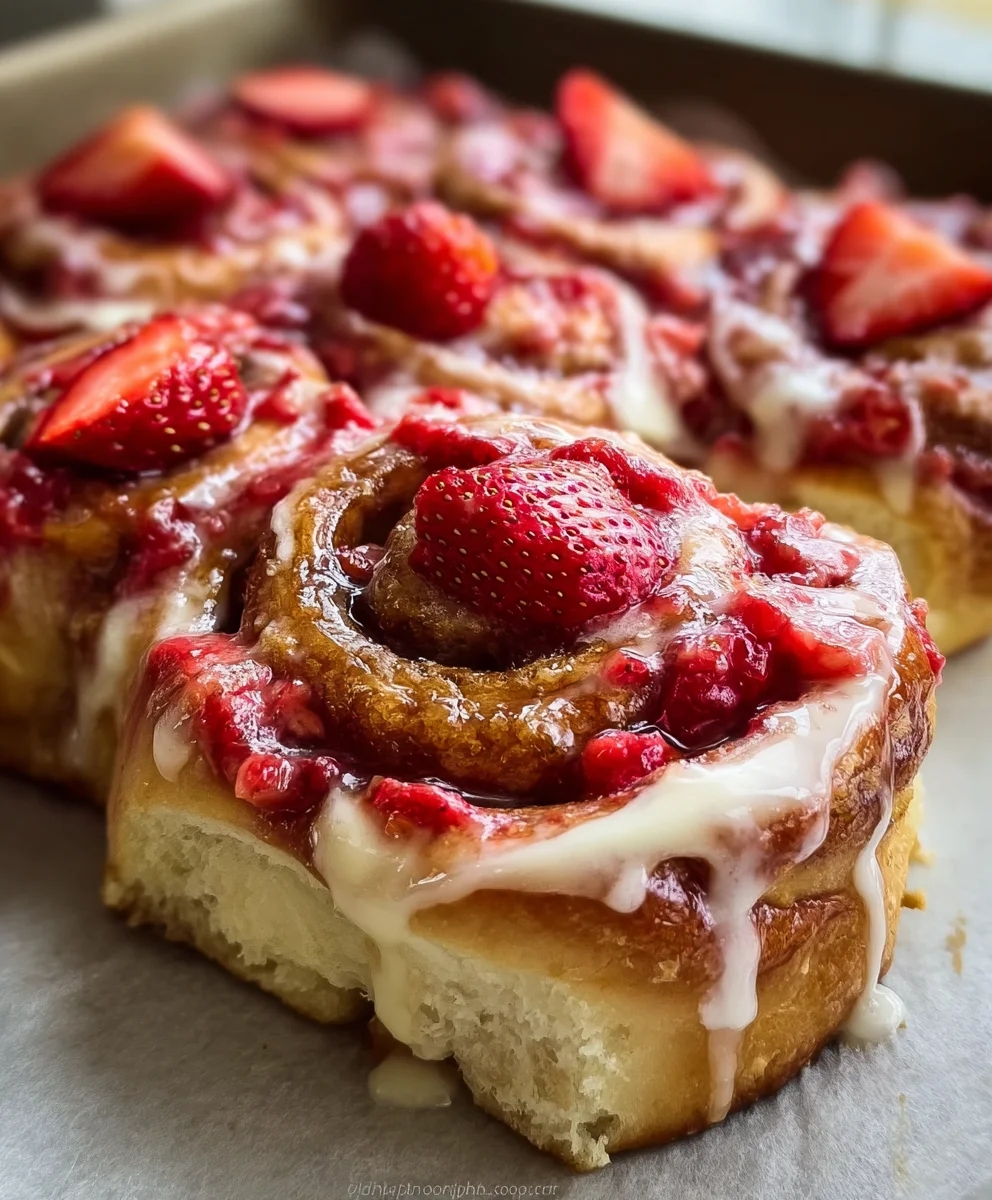 Strawberry Cheesecake Cinnamon Rolls
