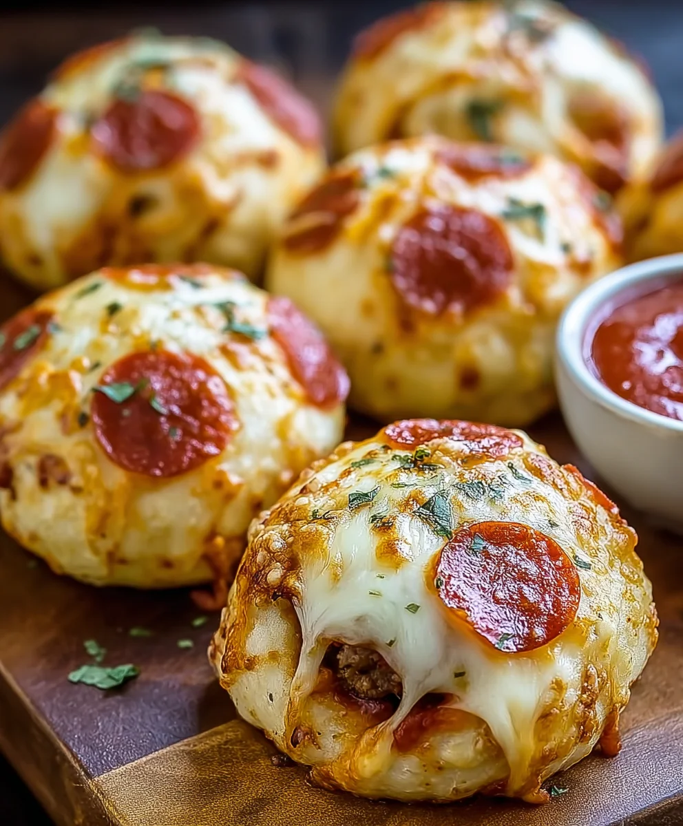 Delicious Cheesy Beef Pepperoni Pizza Bombs Recipe