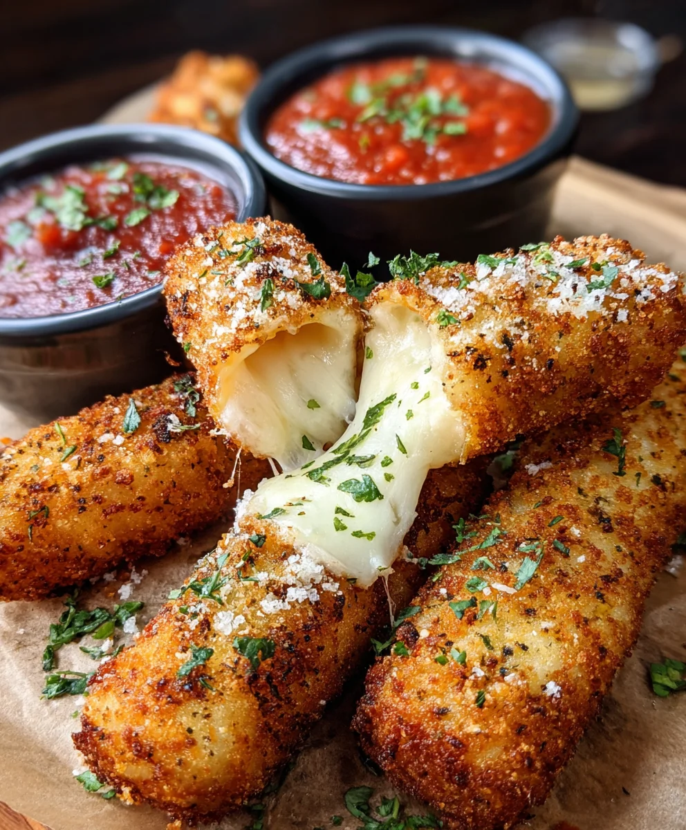 Crispy Mozzarella Sticks: Perfect with Two Flavorful Dips!