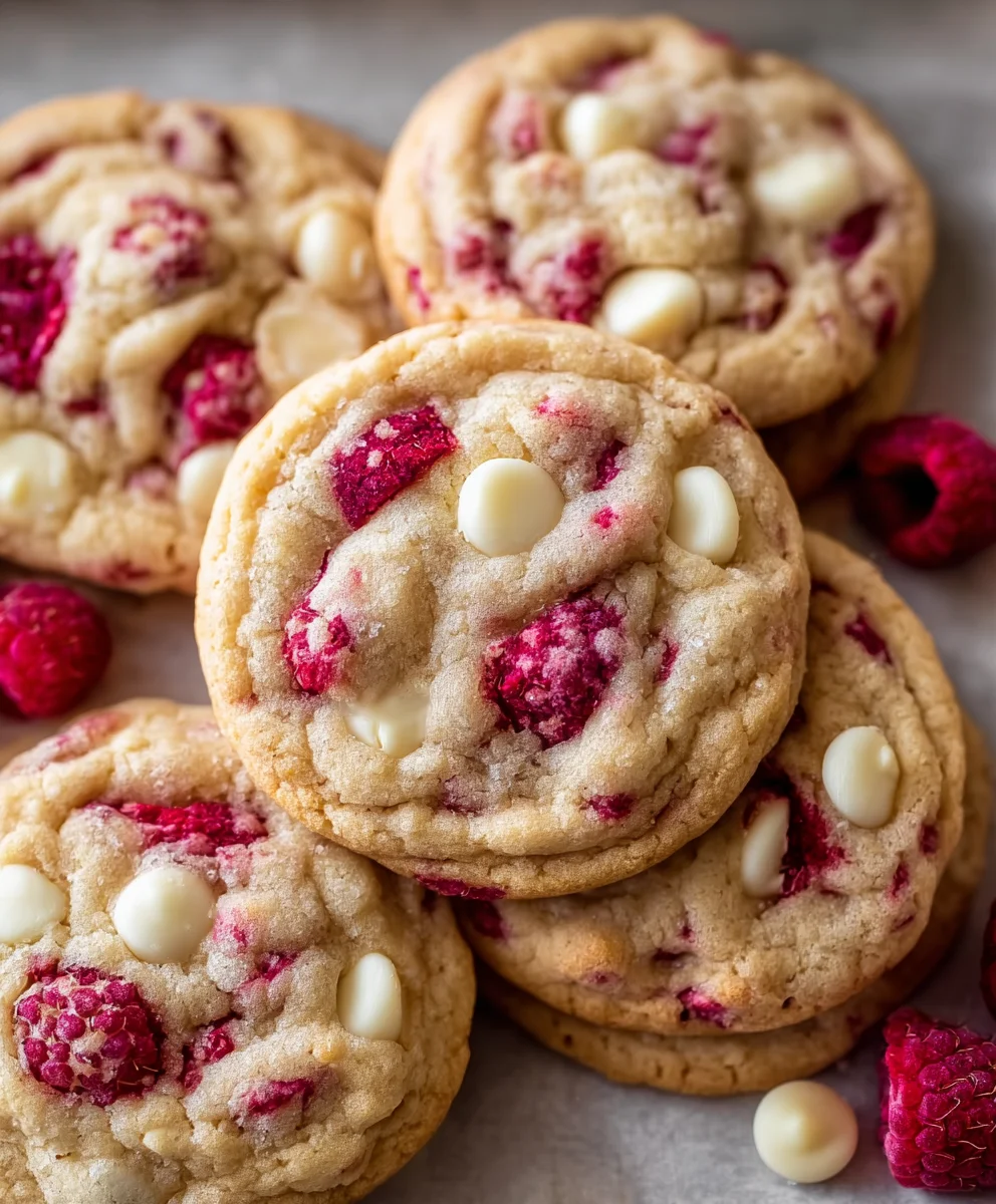 Delicious Raspberry White Chocolate Cookies - Easy Recipe