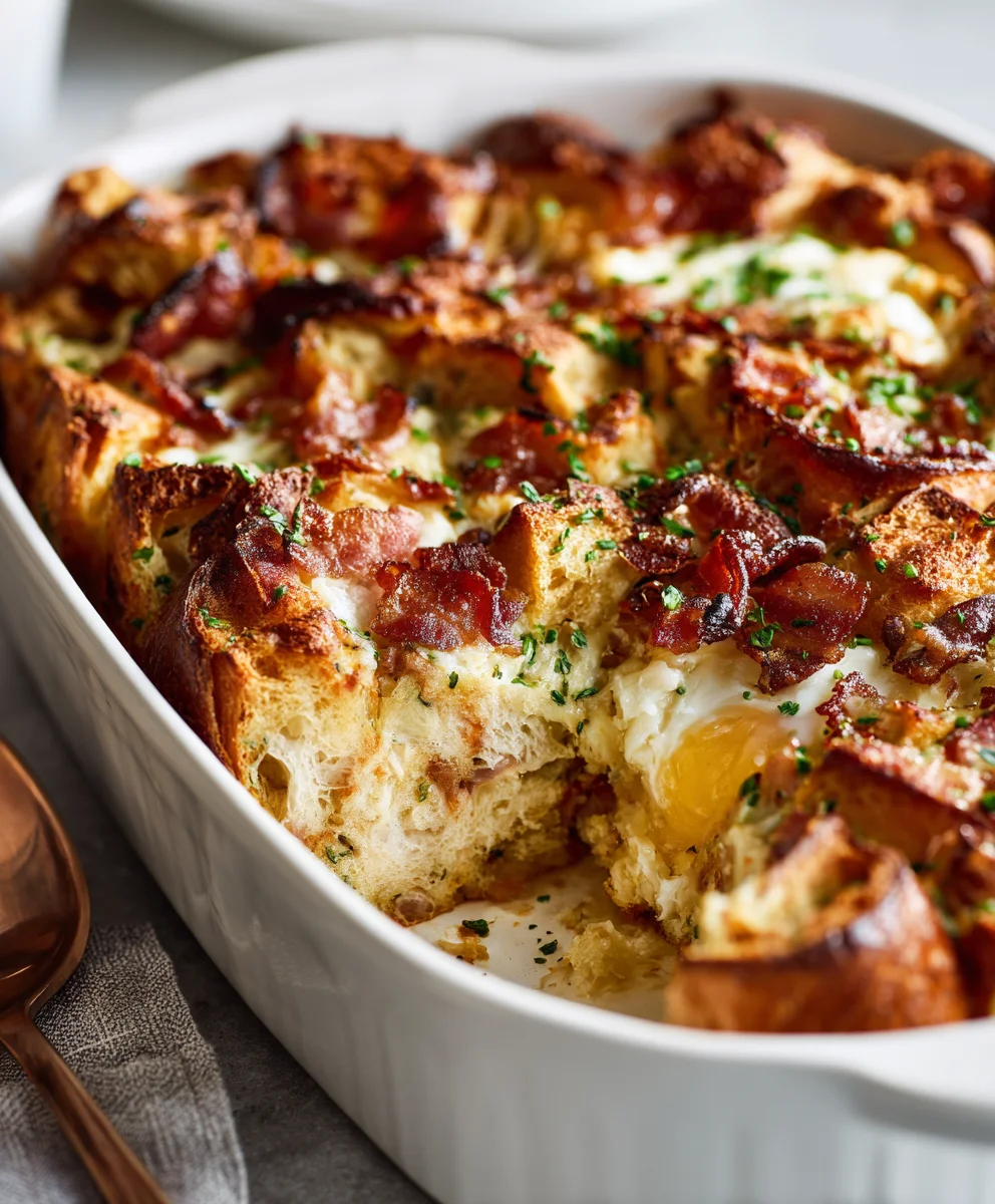 Overnight Croissant Breakfast Casserole: Easy & Delicious!