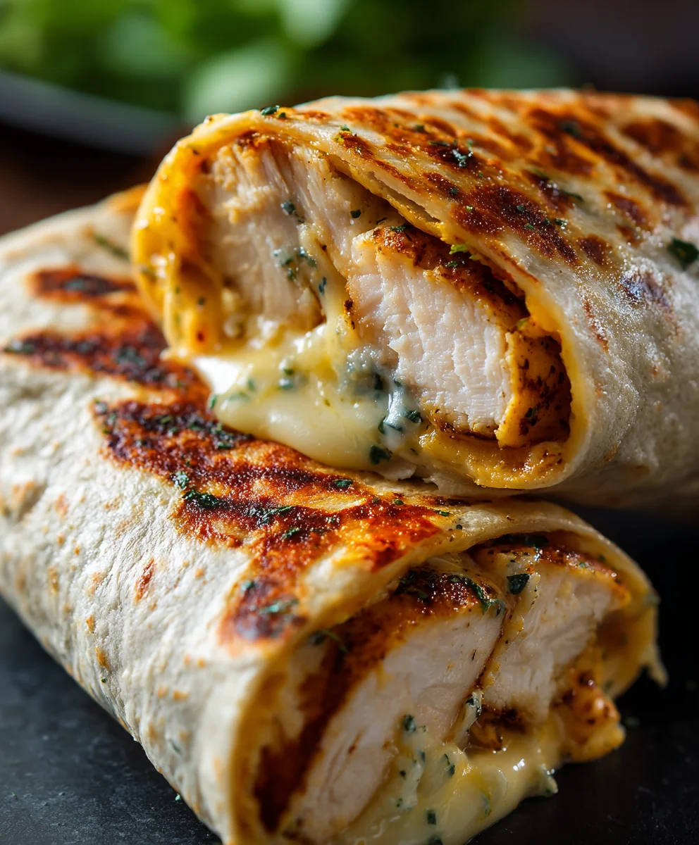 Cheesy Garlic Chicken Wraps: Quick & Easy Dinner!