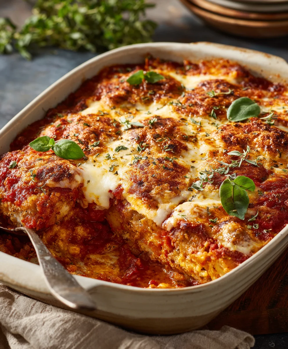 Cheesy Chicken Parmesan Casserole – Perfect Family Meal!