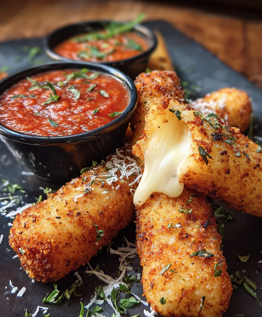 Crispy Mozzarella Sticks: Perfect with Two Flavorful Dips!