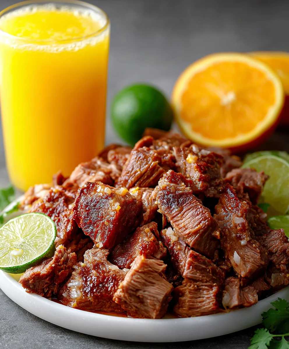 Zesty Orange Lime Slow Cooker Shredded Beef Tacos