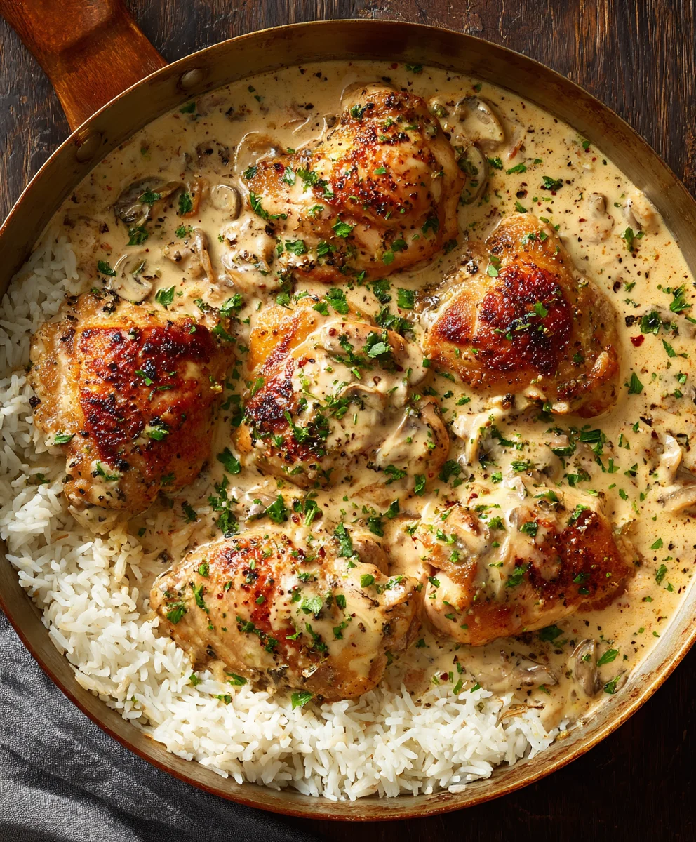 Best Creamy Smothered Chicken & Rice – Quick Family Meal