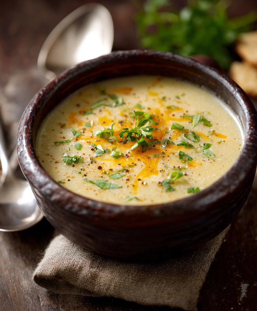 Hearty Cheddar Garlic Herb Potato Soup – Easy Recipe!