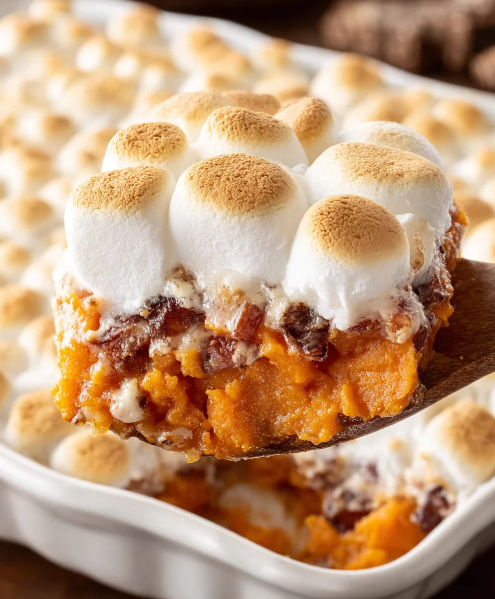 Sweet Potato Casserole w/ Marshmallows | Easy Holiday Treat