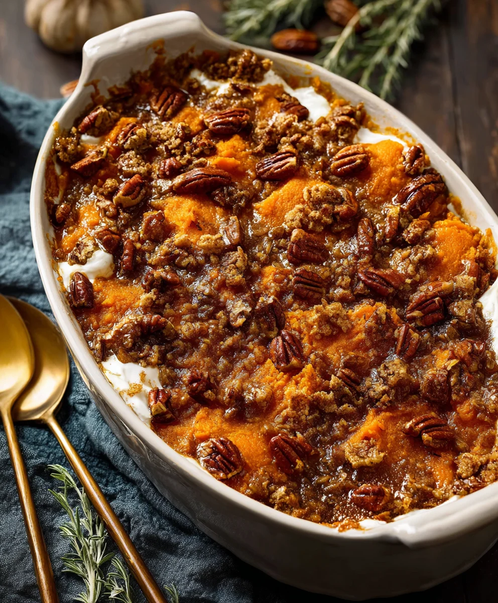 Sweet & Creamy Southern Maple Sweet Potato Casserole