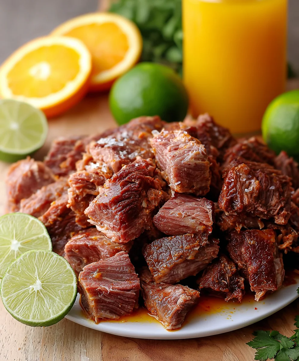 Zesty Orange Lime Slow Cooker Shredded Beef Tacos
