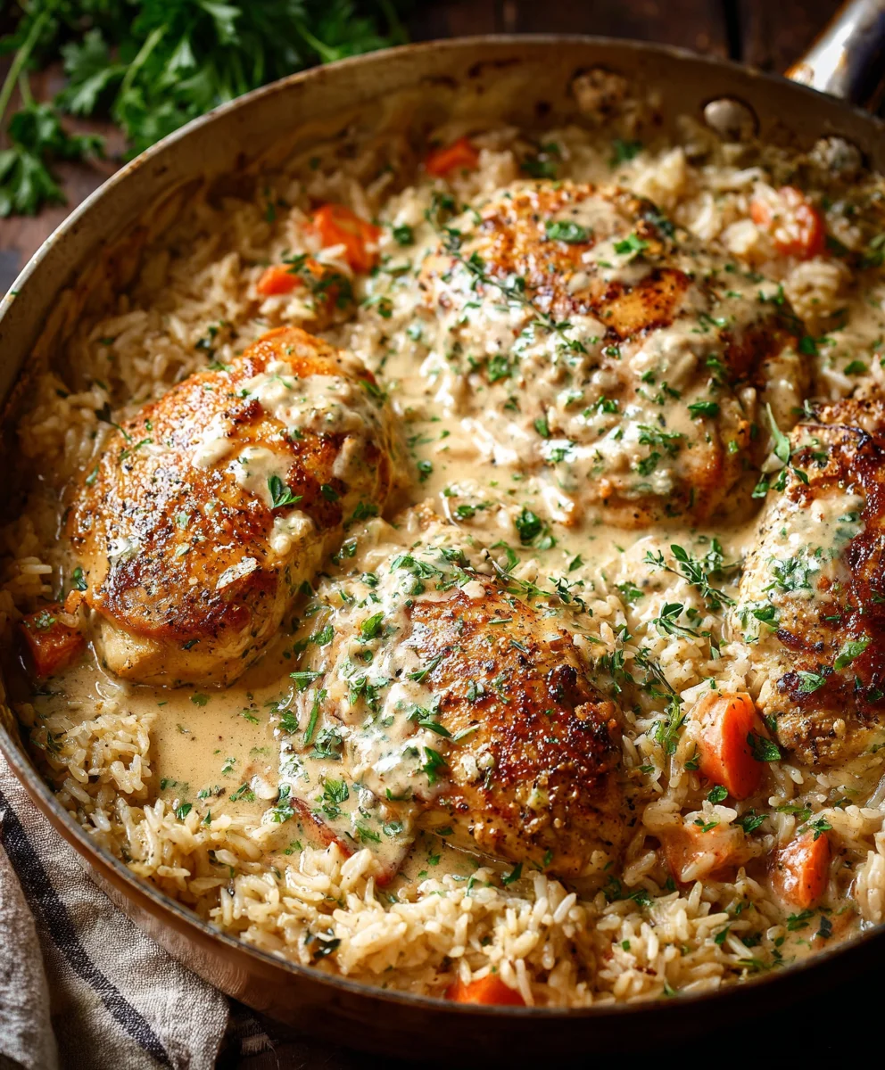 Best Creamy Smothered Chicken & Rice – Quick Family Meal