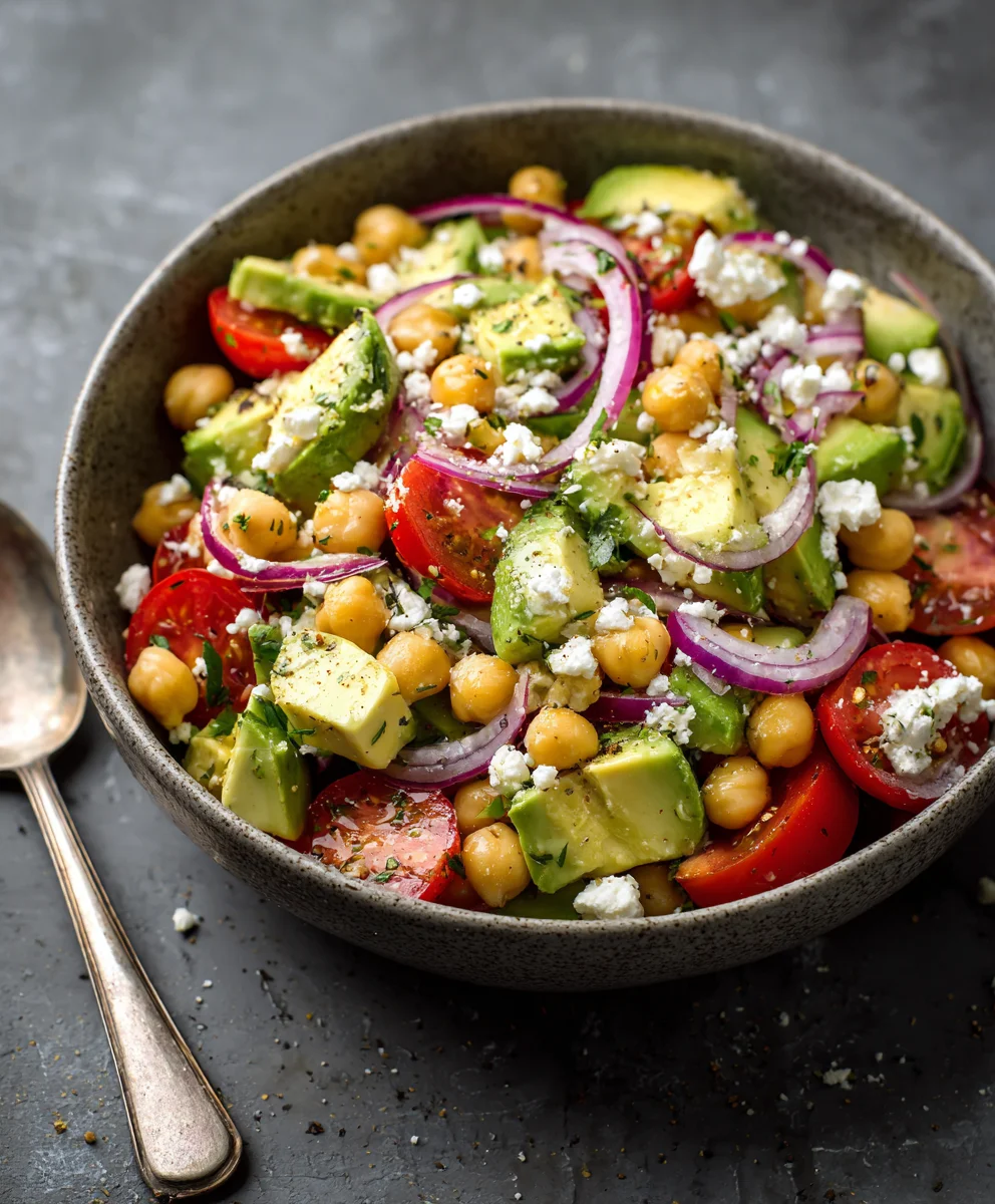 Chickpea Feta Avocado Salad: Easy, Healthy & Delicious!