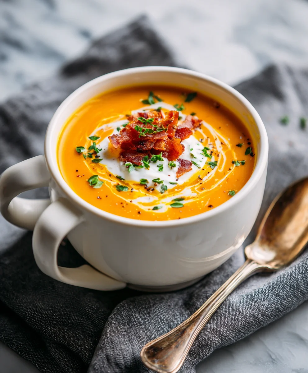 Delicious Creamy Butternut Squash Sweet Potato Soup