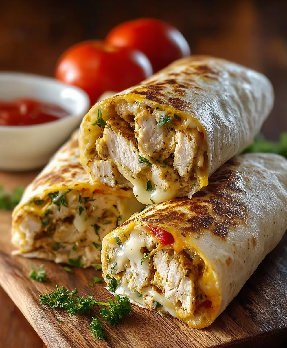 Flavorful Cheesy Garlic Chicken Wraps: Dinner in Minutes!