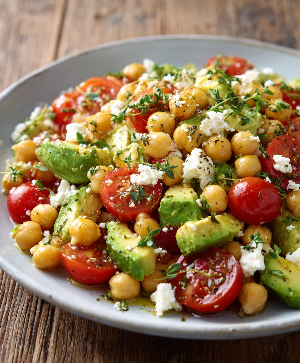 Chickpea Feta Avocado Salad: Easy, Healthy & Delicious!