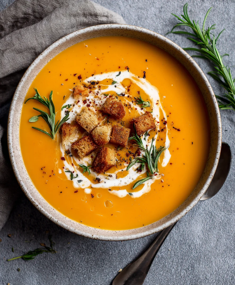 Delicious Creamy Butternut Squash Sweet Potato Soup