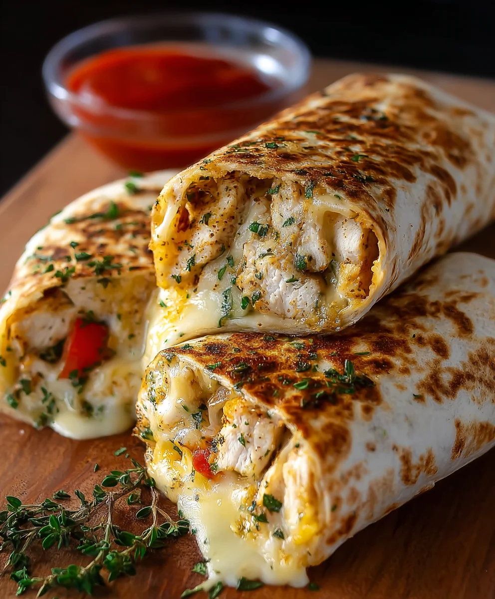 Flavorful Cheesy Garlic Chicken Wraps: Dinner in Minutes!