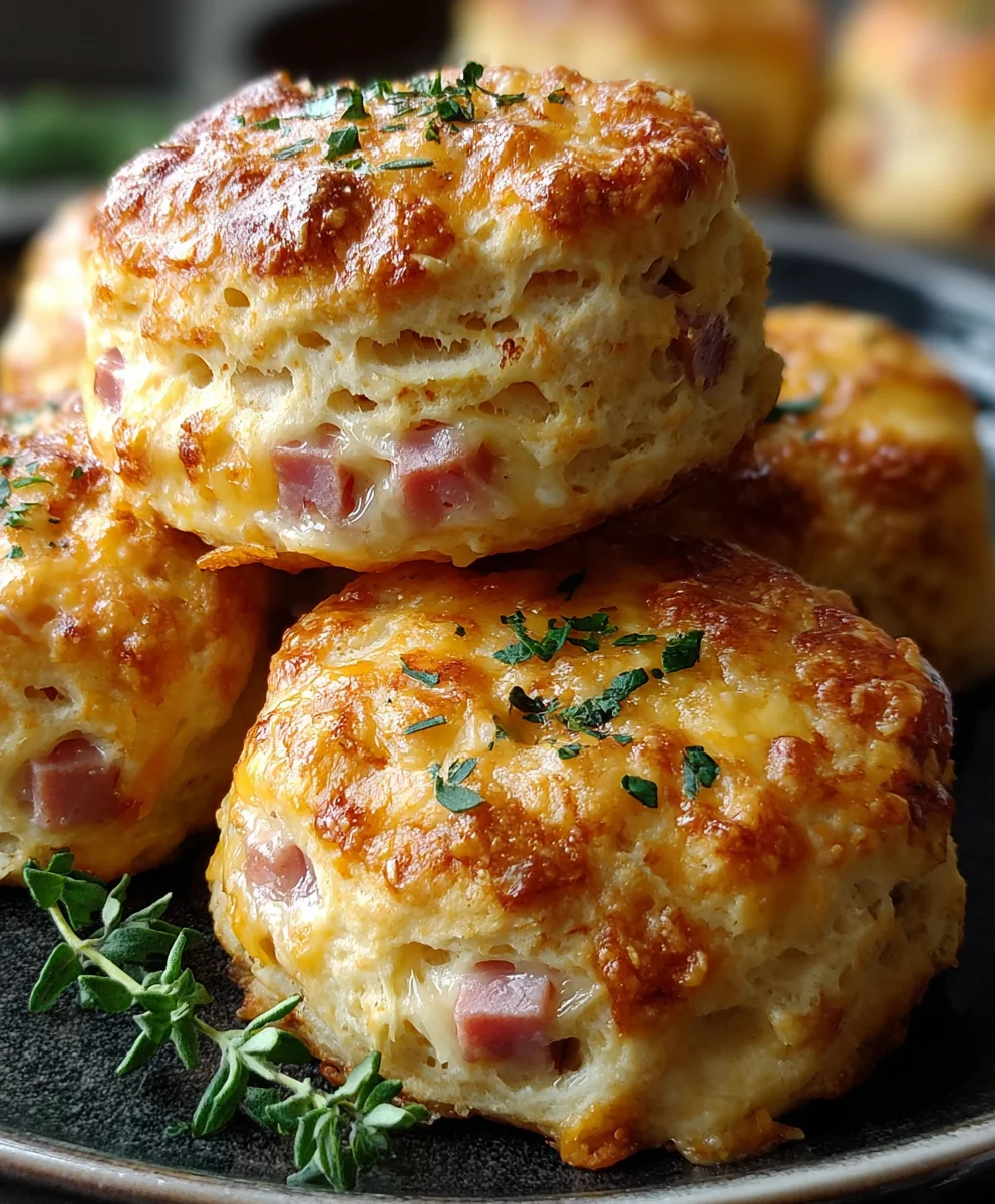 Melt-in-Your-Mouth Beef Ham Cheese Butter Biscuits