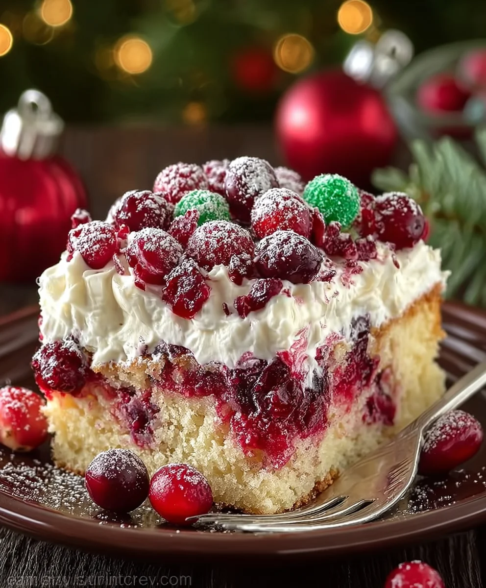Festive Christmas Cranberry Poke Cake – Simple & Delicious