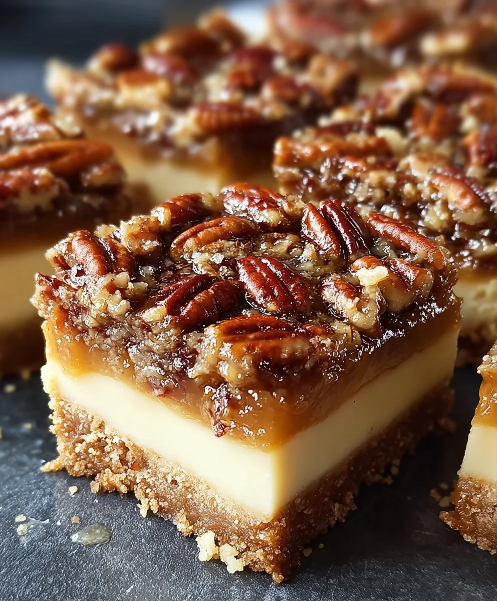 Decadent Pecan Pie Cheesecake Bars Recipe - A Sweet Treat!