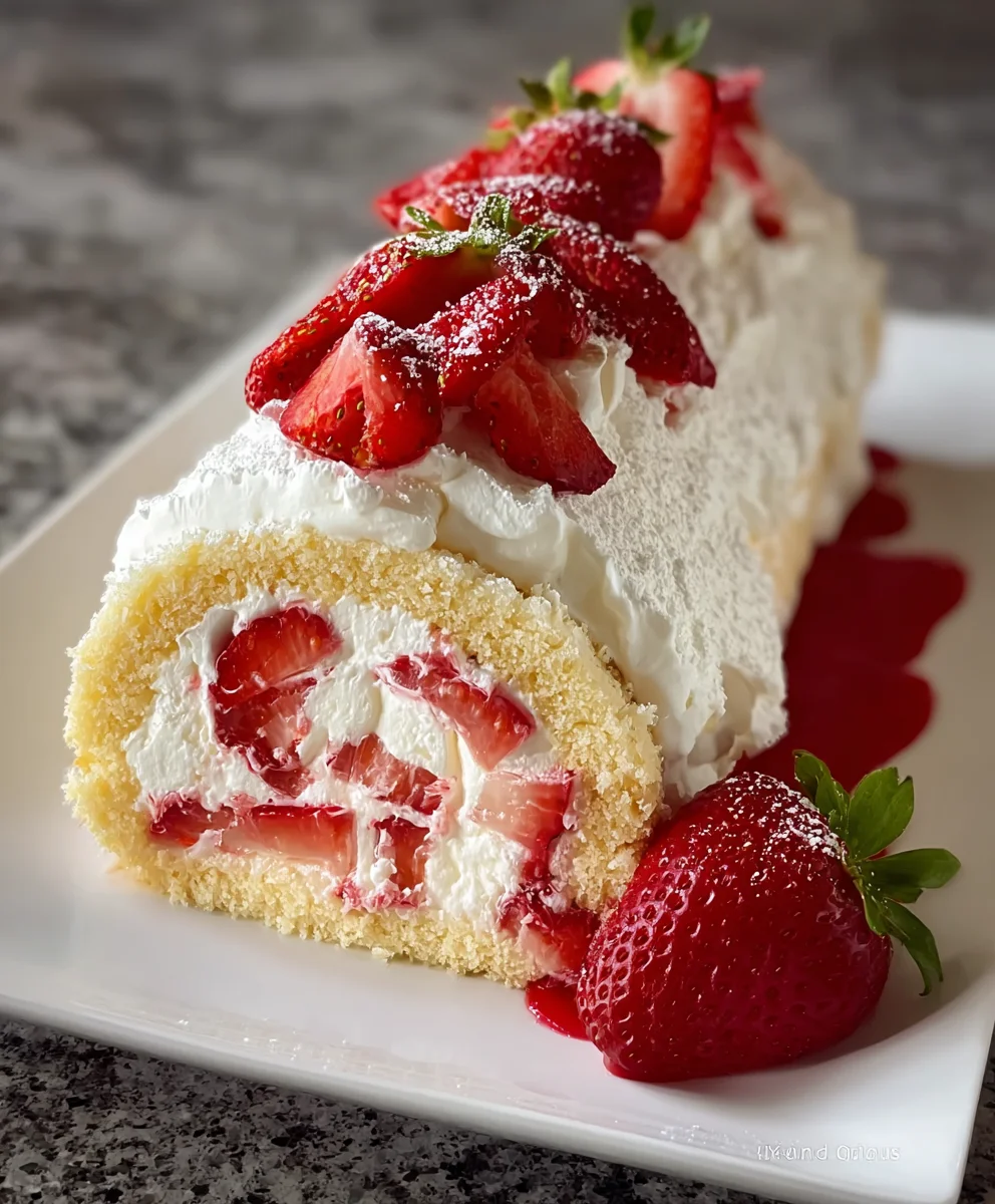 Strawberry Shortcake Cheesecake Roll: Easy Dessert Recipe
