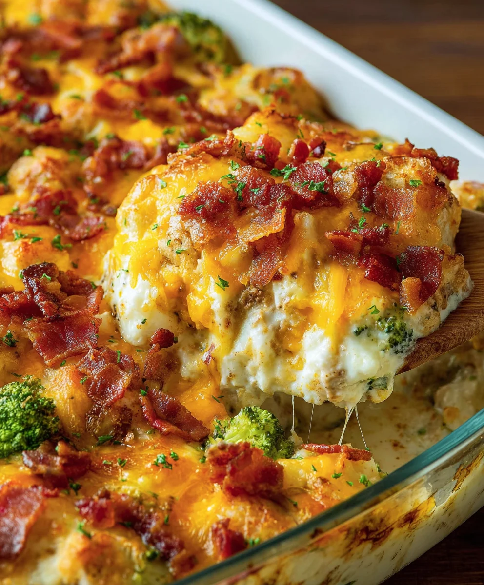 Chicken Beef Bacon Ranch Casserole Bake - Easy Dinner