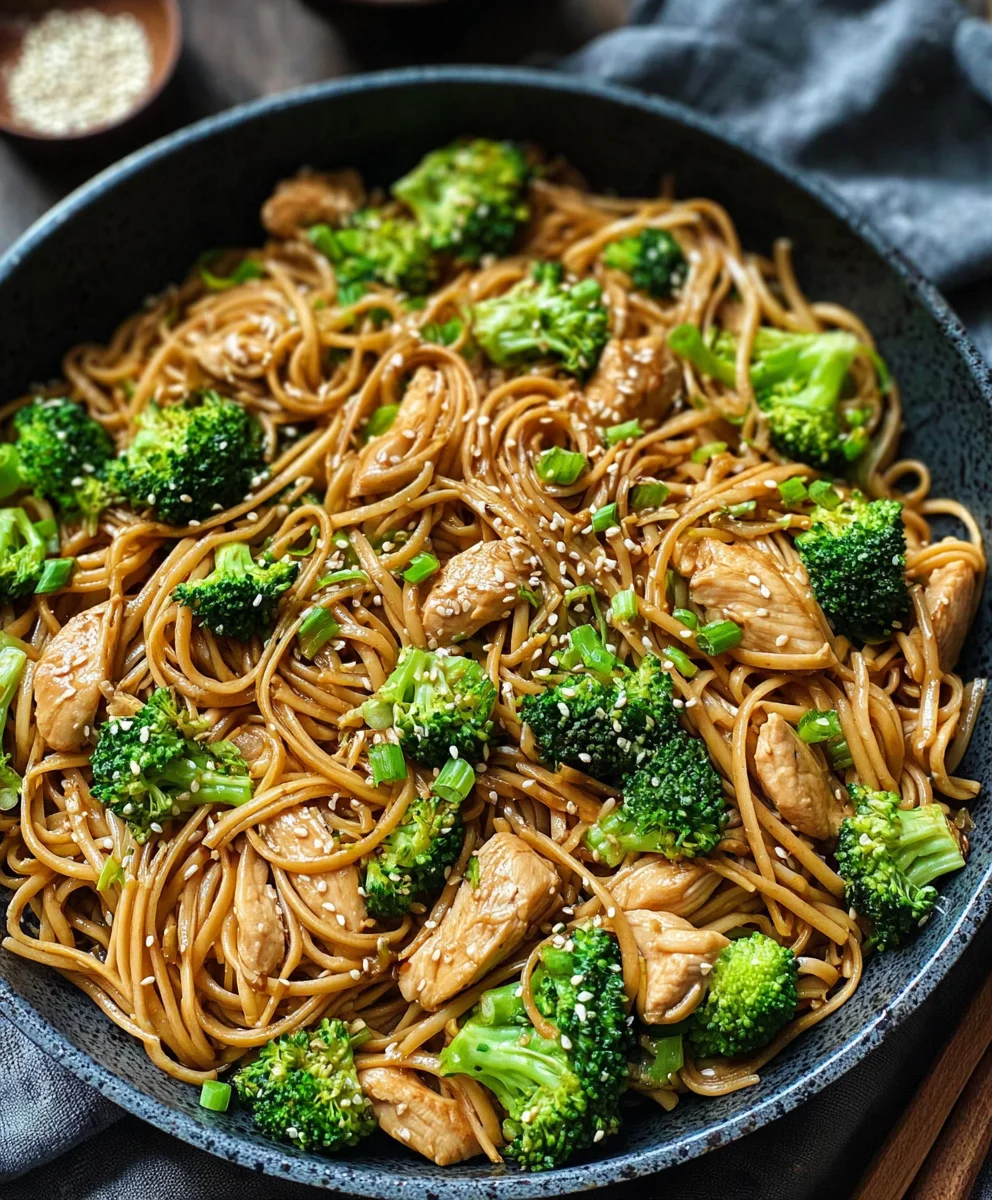 Healthy Sesame Noodles With Chicken And Broccoli