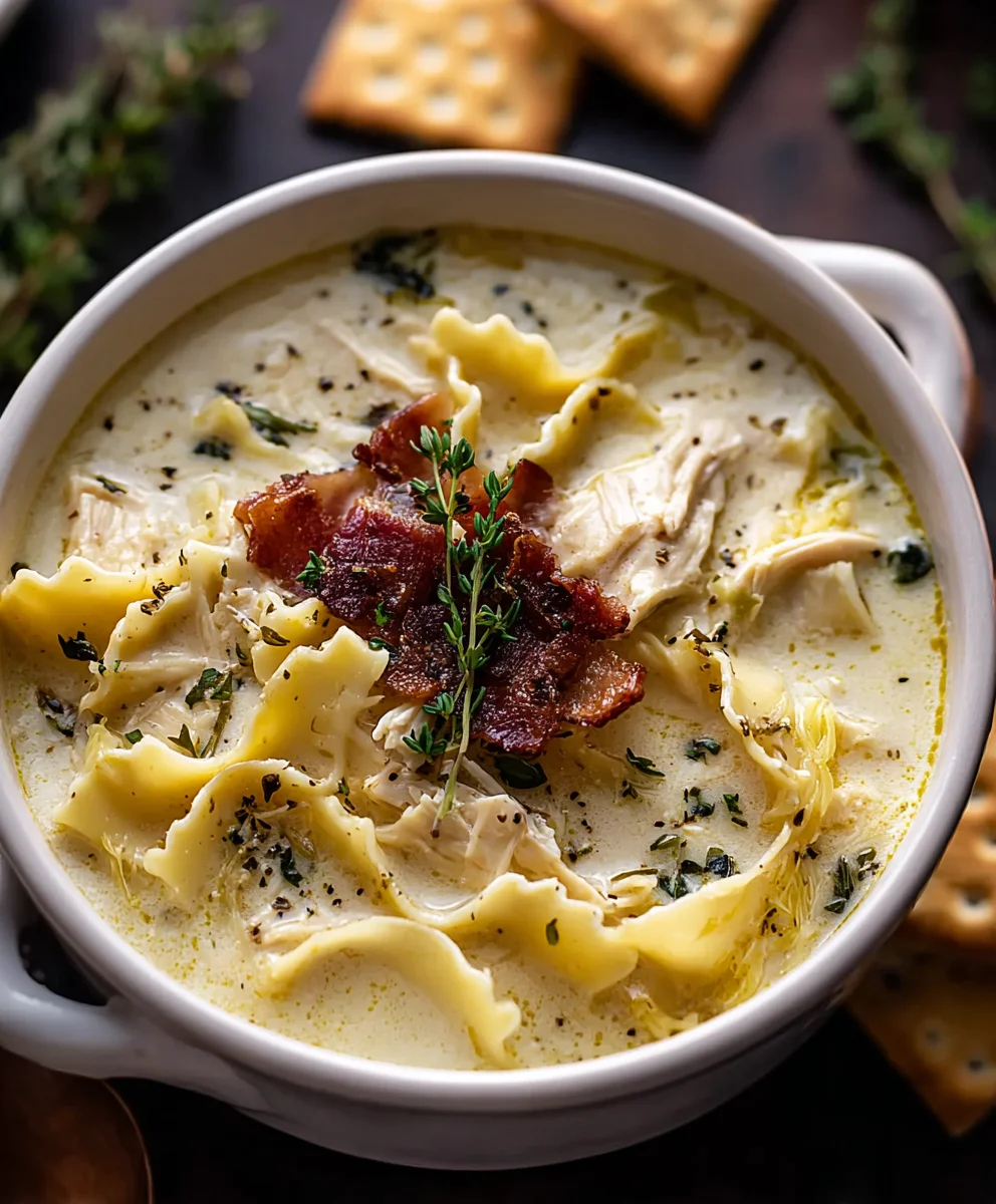 Hearty Creamy White Chicken Lasagna Soup - Weeknight Meal