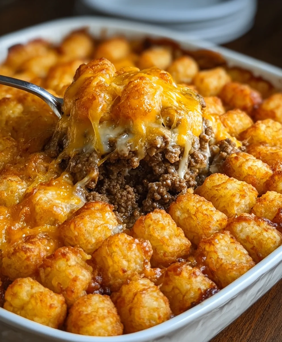 Easy Tater Tot Casserole with Ground Beef Dinner