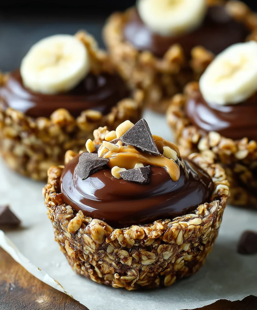 Easy Chocolate Granola Cups with Creamy Peanut Butter