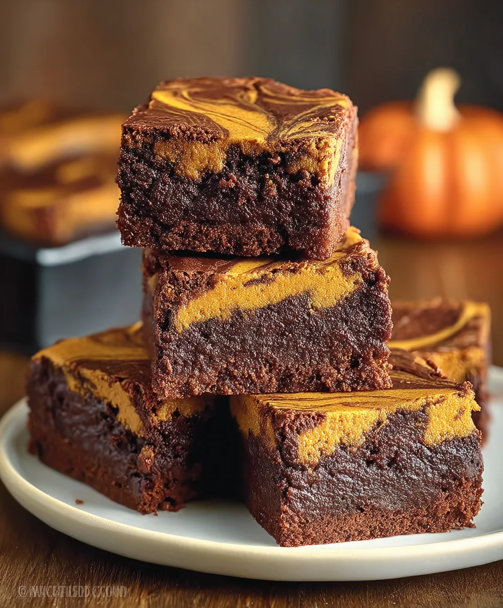 Fudgy Pumpkin Swirl Brownies-Decadent & Easy Recipe