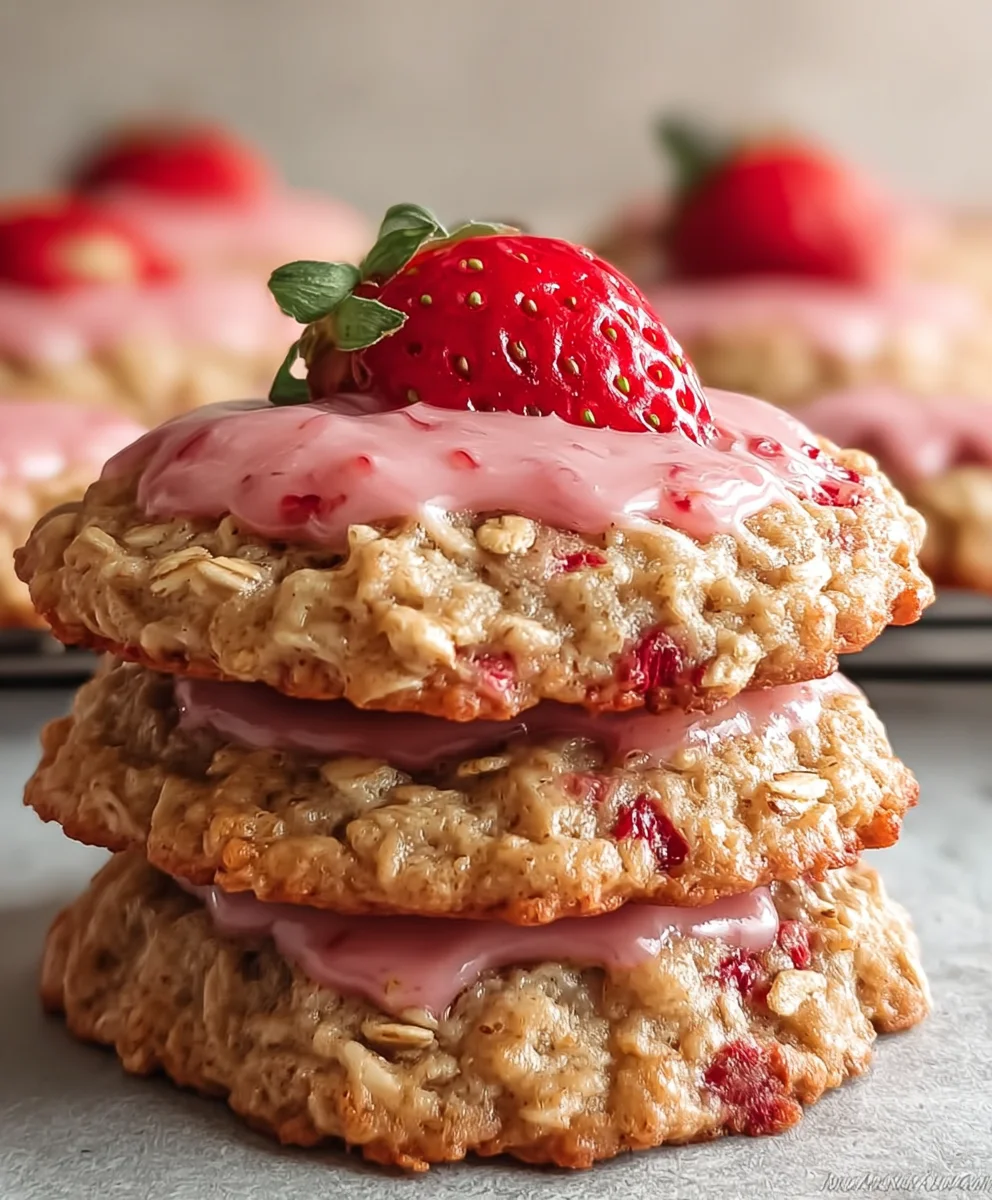 Easy Strawberry Oatmeal Cookies - Delicious Homemade Treat