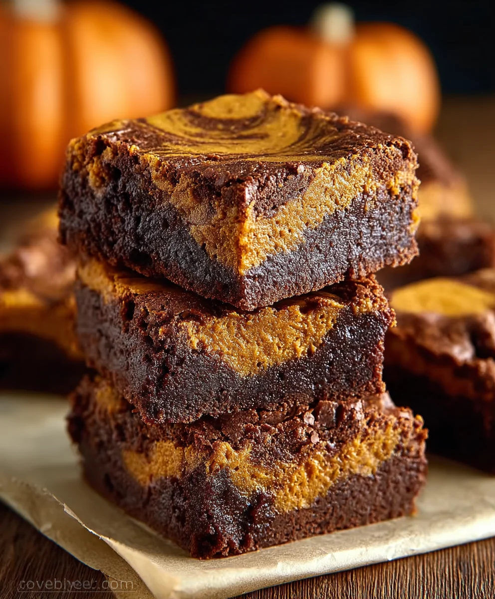 Fudgy Pumpkin Swirl Brownies-Decadent & Easy Recipe