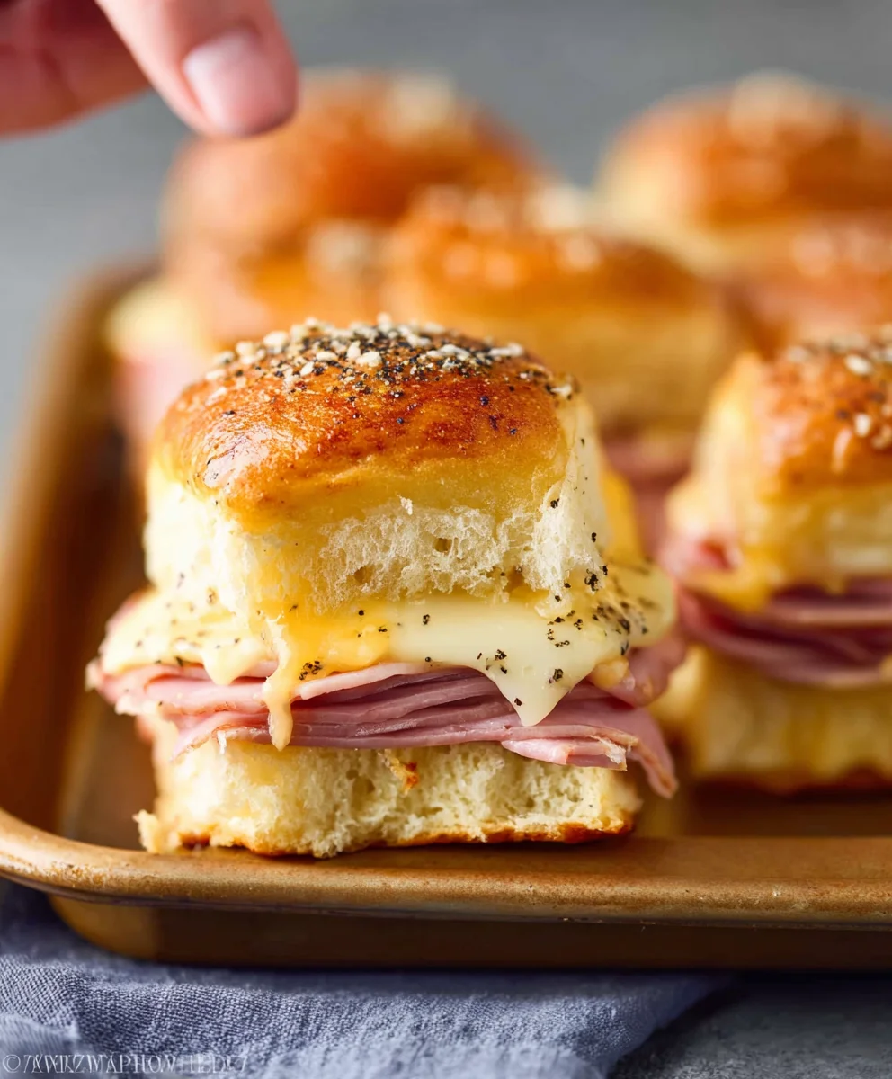 Beef Ham Cheese Sliders- Easy Appetizer Recipe