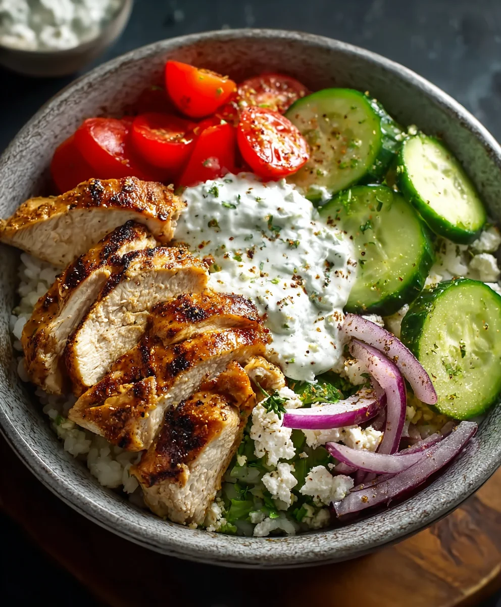 Healthy Greek Chicken Gyro Bowl Recipe - Quick Dinner!