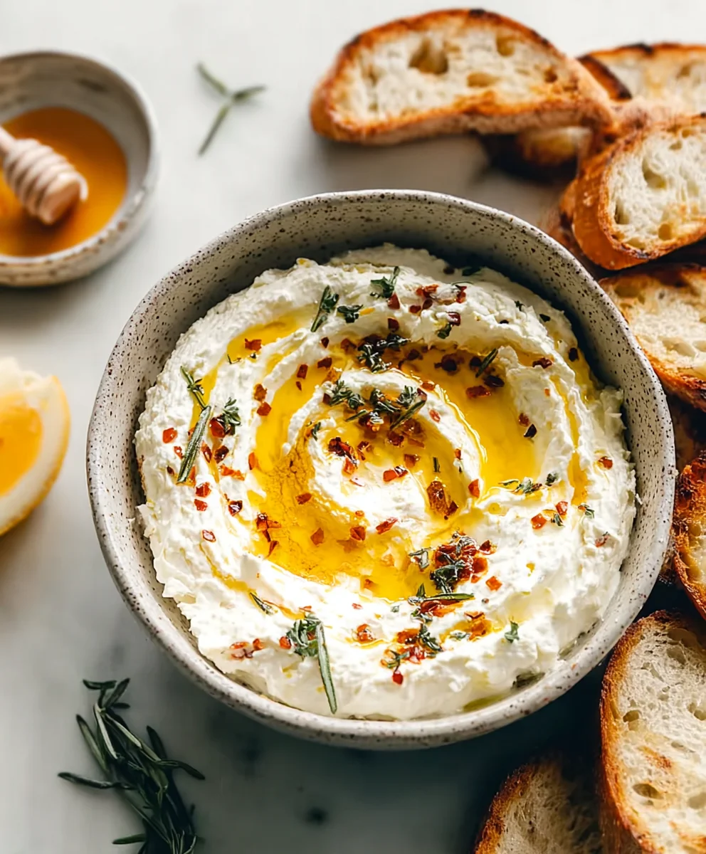 Spicy Ricotta Dip Hot Honey- Easy Appetizer