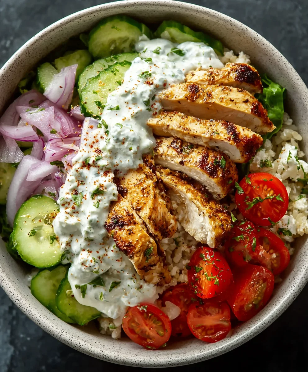 Healthy Greek Chicken Gyro Bowl Recipe - Quick Dinner!