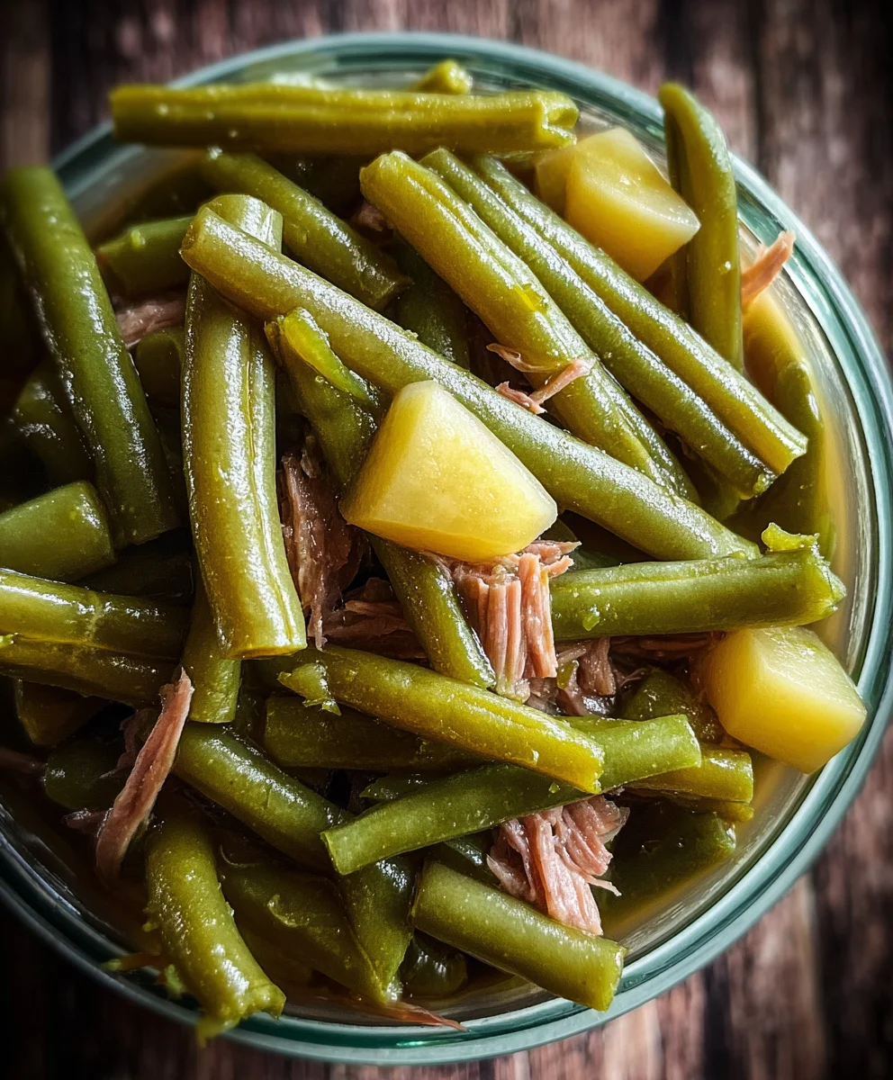 Authentic Southern Green Beans-Tender & Flavorful