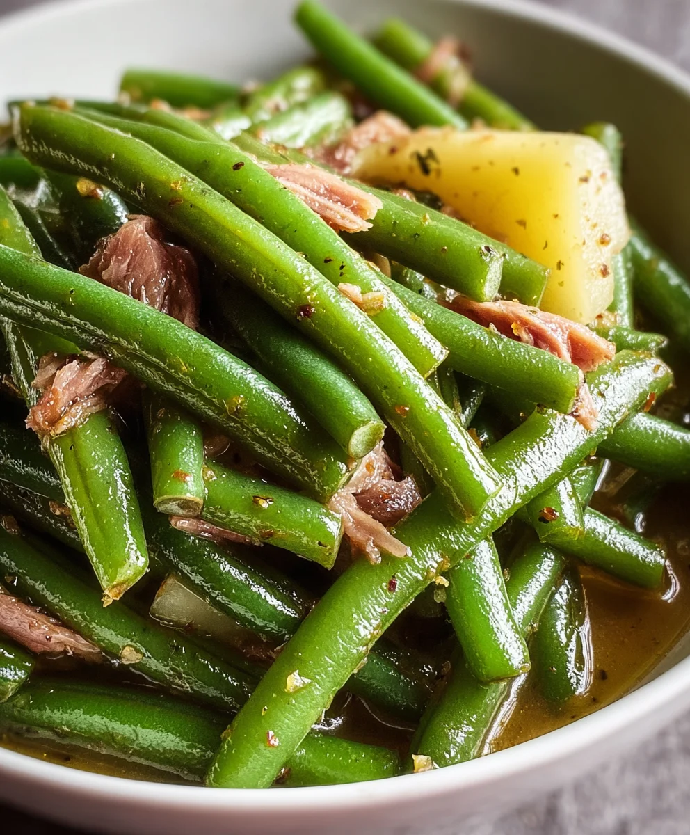 Authentic Southern Green Beans-Tender & Flavorful