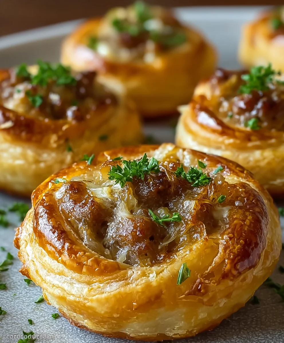 Beef French Onion Puffs Savory Bites