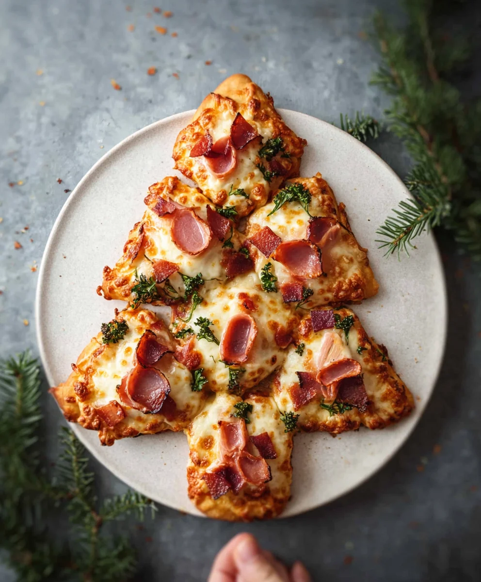 Festive Beef Christmas Tree Pizza Recipe-Fun Holiday Meal