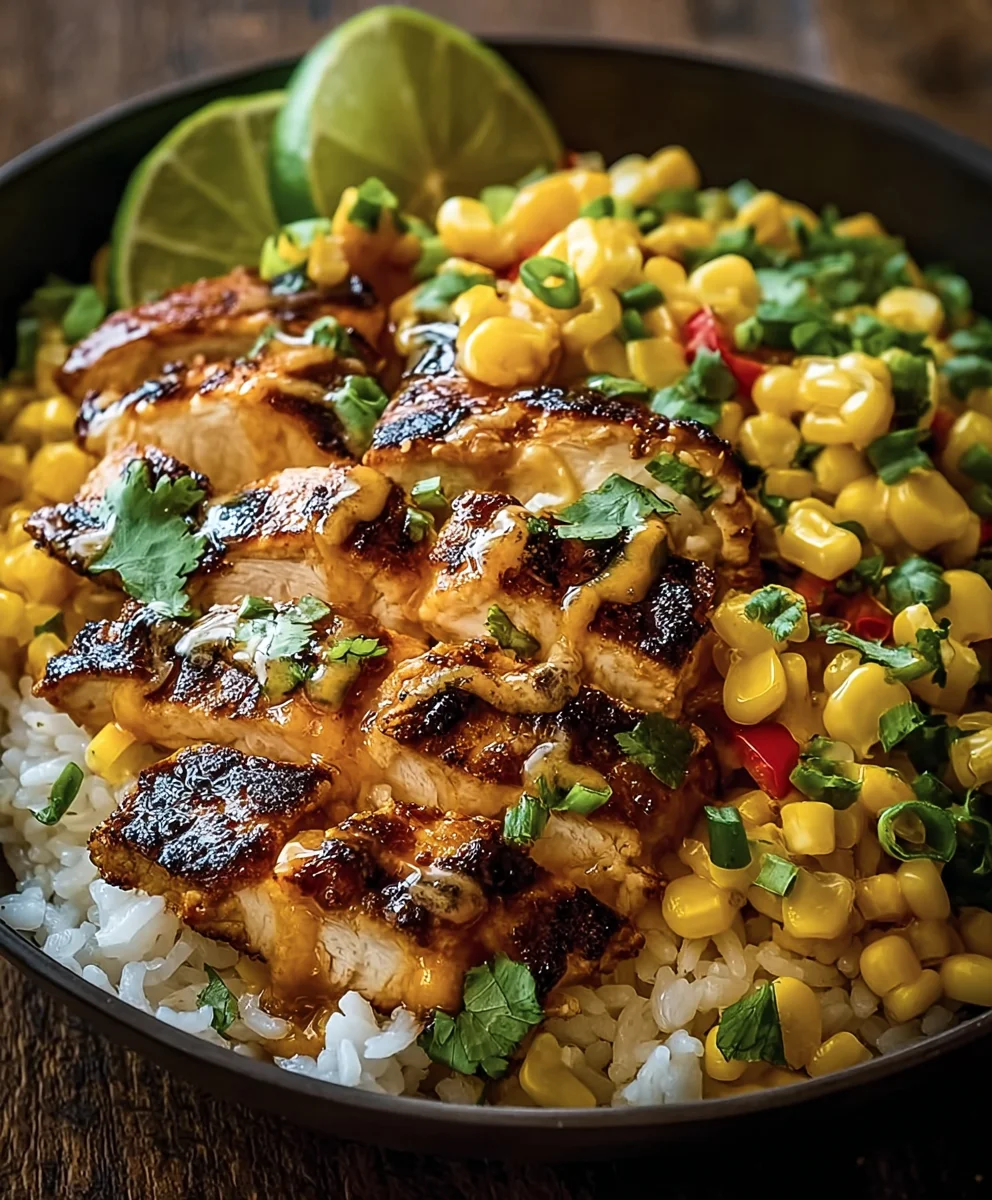 Street Corn Chicken Rice Bowl Recipe- Delicious & Easy
