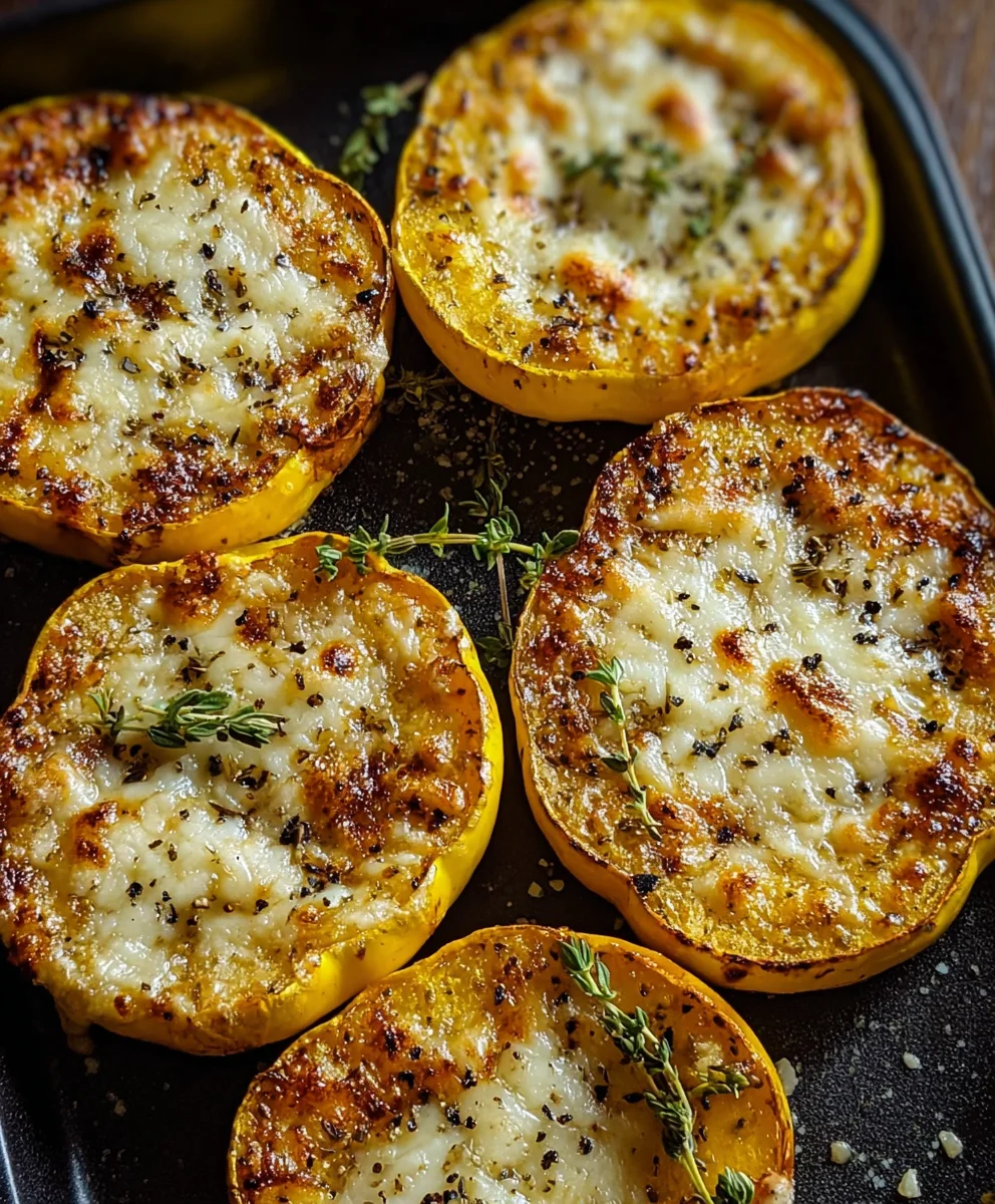 Cheesy Baked Squash Rounds-Easy Veggie Side Dish