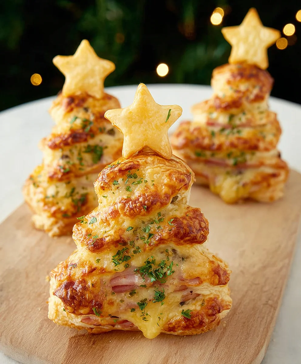 Beef Ham Cheese Puff Pastry Christmas Trees Recipe